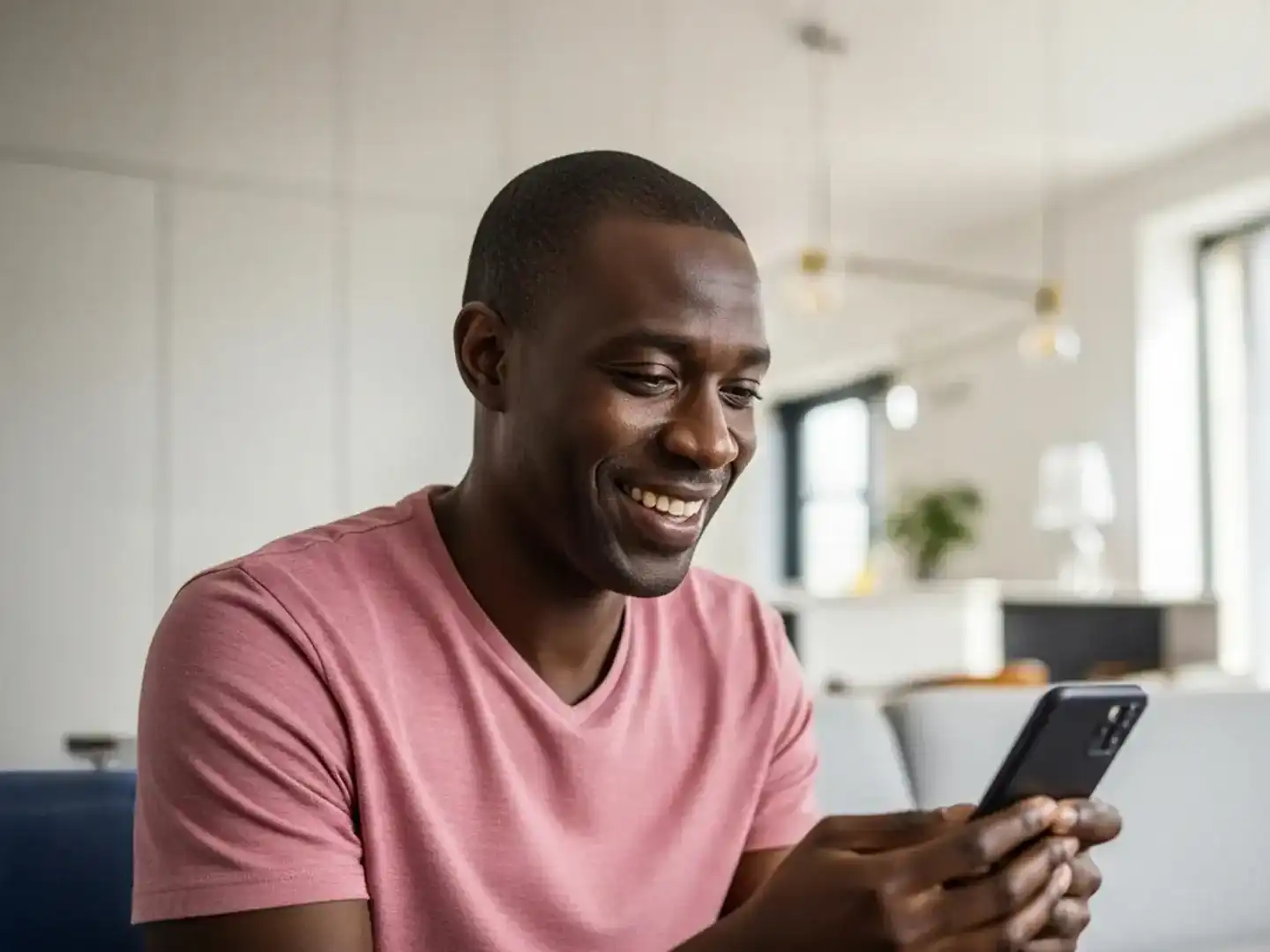 Man using app to activate his internet